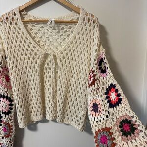 Dreamers Granny Square Crochet Cardigan Sweater